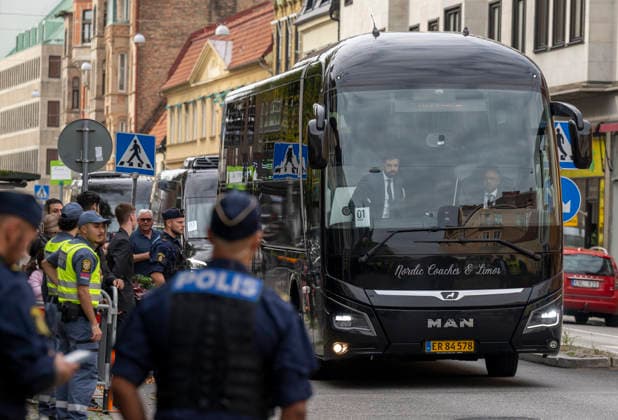 MALMÖ 2026-09-28 Cristiano Ronaldo and the rest of the Portugal national football team arrive at their hotel in Malmö on Monday afternoon. Portugal will face Denmark in the Nations League in Copenhagen on Thursday, but are based in Malmö. MALMÖ SWEDEN x50090x