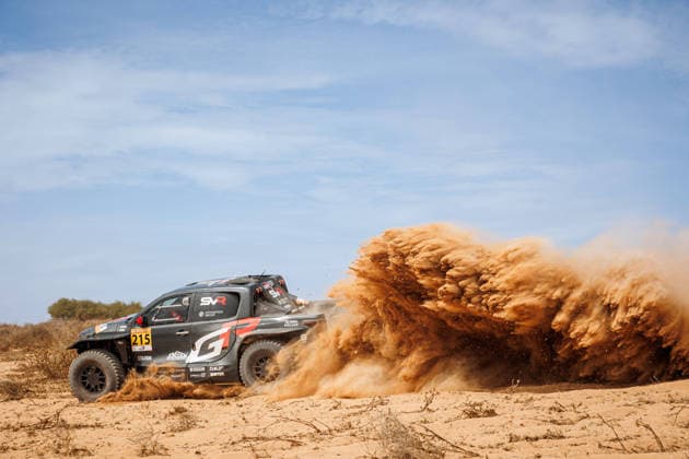 W2RC - RALLYE DU MAROC 2026 215 VARIAWA Saood (rsa), MOORE Charan (rsa), Toyota Hilux IMT Evo, Toyota Gazoo Racing SA, FIA W2RC, ULT T1+, action, during the Prologue of the Rallye du Maroc 2026, 4th round of the 2026 WR2C Championship from September 28, 2026 in Agadir, Morocco - AgadirMorocco  Copyright: xFREDERICxLExFLOCxHx