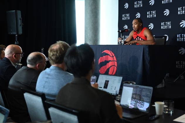 September 28, 2026, Toronto, On, Canada: Toronto Raptors forward Scottie Barnes speaks at the Raptors media day in Toronto on Monday, Sept. 28, 2026. Canada News - September 28, 2026  - ZUMAc35_ 20260928_zaf_c35_016 Copyright: xJonxBlackerx