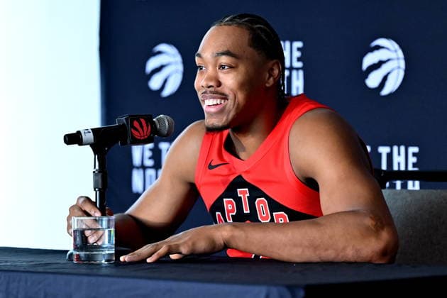 September 28, 2026, Toronto, On, Canada: The Toronto Raptors forward Scottie Barnes speaks at the Raptors media day in Toronto on Monday, September 28, 2026. Canada News - September 28, 2026  - ZUMAc35_ 20260928_zaf_c35_017 Copyright: xJonxBlackerx