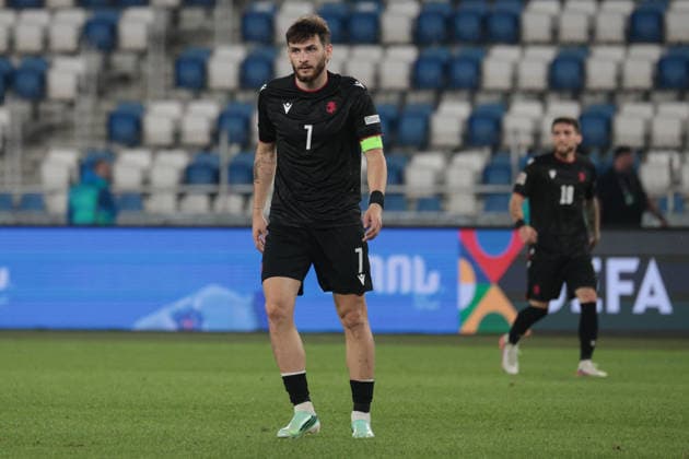 Khvicha Kvaratskhelia of Georgia during the UEFA Nations League match between Georgia and Ukraine at the The Boris Paitchadze Dinamo Arena in Tbilisi, Georgia, on September 28, 2026. Tbilisi Dinamo Arena named after Boris Paichadze, Akaki Tsereteli Avenue, Didube, Tbilisi, 0154, Georgia Georgia Copyright: xArturxStabulnieksx 1J7A4277