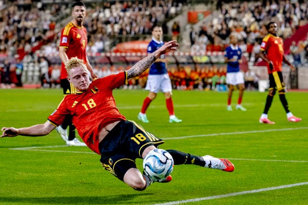 BRUSSEL - BelgiÃ« midfielder Joaquin Seys during the UEFA Nations League match between Belgie and Frankrijk at Koning Boudewijn Stadion on 28 September 2026 in Brussel, Belgie. (Photo by DeFodi Images) -