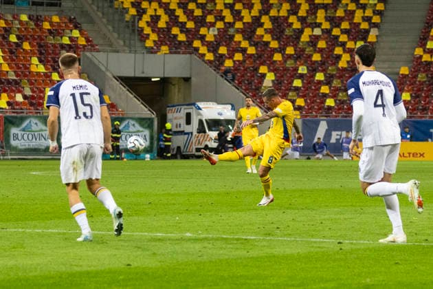 Monday, 28 Sep 2026, UEFA Nations League 2026, League phase, Matchday 2 League B, Group B4 Romania vs Bosnia and Herzegovina, National Arena Stadium, Bucharest, Romania 8 Alexandru Cicaldau shot and scores second goal for his team