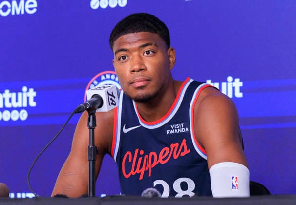 September 28, 2026, Inglewood, California, USA: Rui Hachimura 28 is interviewed during the Los Angeles Clippers Media Day on Monday September 28, 2026 at Intuit Dome in Inglewood, California. ARIANA RUIZ PI 2026 Clippers Media Day  - ZUMAp124 20260928_zaa_p124_019 Copyright: xArianaxRuizx