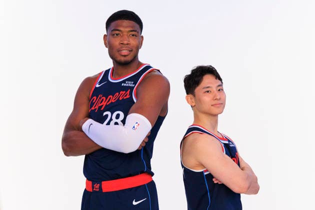 September 28, 2026, Inglewood, California, USA: (L-R) Rui Hachimura 28 and Yuki Kawamura 17 during the Los Angeles Clippers Media Day on Monday September 28, 2026 at Intuit Dome in Inglewood, California. ARIANA RUIZ PI Inglewood USA - ZUMAp124 20260928_zaa_p124_031 Copyright: xArianaxRuizx