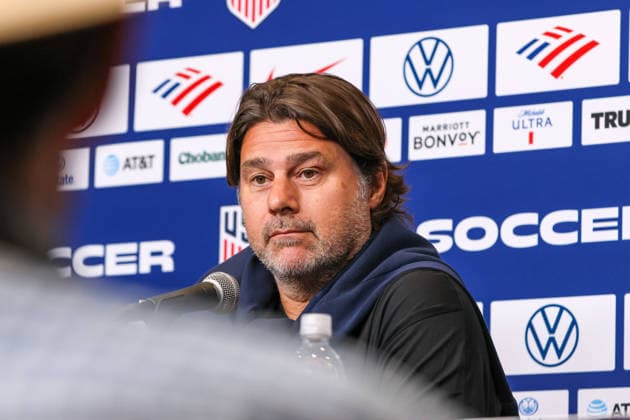 September 28, 2026, St. Louis, Missouri, USA: USA Soccer Head Coach MAURICIO POCHETTINO speaks during a press conference, PK, Pressekonferenz ahead of the USA vs. CHILE match at Energizer Park in St. Louis, Missouri, on September 28, 2026. St. Louis USA - ZUMAn332 20260928_zsp_n332_010 Copyright: xTaylorxNickersonx