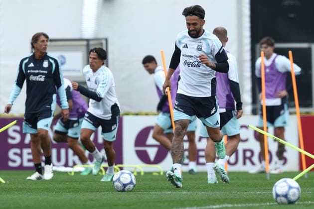 Argentine midfielder Nicolas Gonzalez during a training session at AFA (Argentine Football Association) training center in Ezeiza, Buenos Aires Province, on September 28, 2026, ahead of the next friendlys football matchs against Bolivia, Burkina Faso and Benin. EZEIZA ARGENTINA Copyright: xAlejandroxPAGNIx