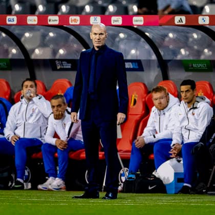 BRUSSEL - Frankrijk head coach ZinÃ dine Zidane during the UEFA Nations League match between Belgie and Frankrijk at Koning Boudewijn Stadion on 28 september 2026 in Brussel, Belgie. (Photo by DeFodi Images) -