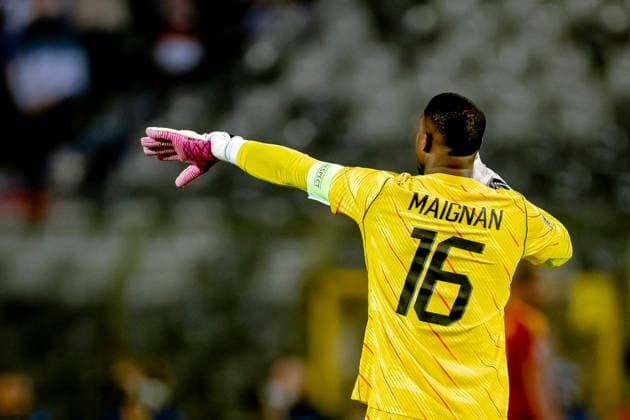 BRUSSEL - Frankrijk goalkeeper Mike Maignan during the UEFA Nations League match between Belgie and Frankrijk at Koning Boudewijn Stadion on 28 September 2026 in Brussel, Belgie. (Photo by DeFodi Images) -