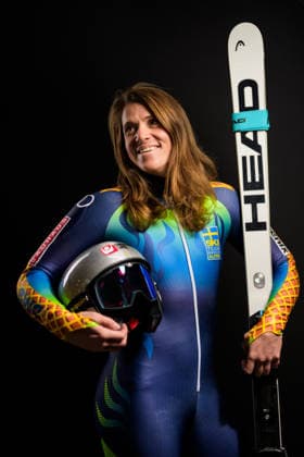 260928 Sara Hector of the Swedish national alpine skiing team poses for a portrait on September 28, 2026 in Stockholm. Photo: Joel Marklund BILDBYRAN kod JM JM0856 bbeng alpint alpine skiing sverige sweden porträtt portrait dam Copyright: JOELxMARKLUND BB260928JM218