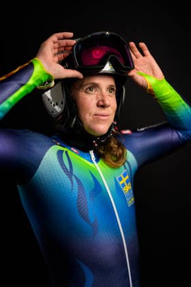260928 Sara Hector of the Swedish national alpine skiing team poses for a portrait on September 28, 2026 in Stockholm. Photo: Joel Marklund BILDBYRAN kod JM JM0856 bbeng alpint alpine skiing sverige sweden porträtt portrait dam Copyright: JOELxMARKLUND BB260928JM224