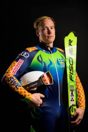 260928 Kristoffer Jakobsen of the Swedish national alpine skiing team poses for a portrait on September 28, 2026 in Stockholm. Photo: Joel Marklund BILDBYRAN kod JM JM0856 bbeng alpint alpine skiing sverige sweden porträtt portrait Copyright: JOELxMARKLUND BB260928JM229