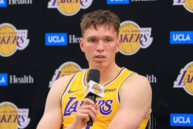 September 28, 2026, El Segundo, California, USA: Dalton Knecht 4 of the Los Angeles Lakers at Media Day on Monday September 28, 2026 at the UCLA Health Training Center in El Segundo, California. JAVIER ROJAS PI El Segundo USA - ZUMAp124 20260928_zaa_p124_191 Copyright: xJavierxRojasx