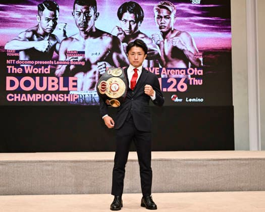 Takeshi Ishii (WBA Minimumweight World champion) of Japan attends the Lemino Boxing Double World Title Match press conference, PK, Pressekonferenz in Yokohama, Kanagawa, Japan, September 29, 2026. Noxthirdxpartyxsales  aflo_351867402 HIROAKIxFINITOxYAMAGUCHIx