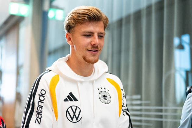 29.09.2026, GER, Fussball, Herren, UEFA Nations League, Medienstunde, DFB Nationalmannschaft Deutschland Finn Jeltsch ( Deutschland ) Herzogenaurach Adidas Basecamp Halftime Bayern Deutschland Copyright: xNordphoto Memmlerx