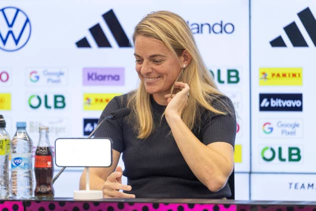 DFB Frauen und U23 Frauen Pressekonferenz, 29.09.2026 Nia Künzer (DFB Sportdirektorin für Frauenfussball), DFB Frauen und U23 Frauen Pressekonferenz, Frankfurt, DFB Campus, 29.9.2026 Copyright: xBEAUTIFULxSPORTS Gawlikx