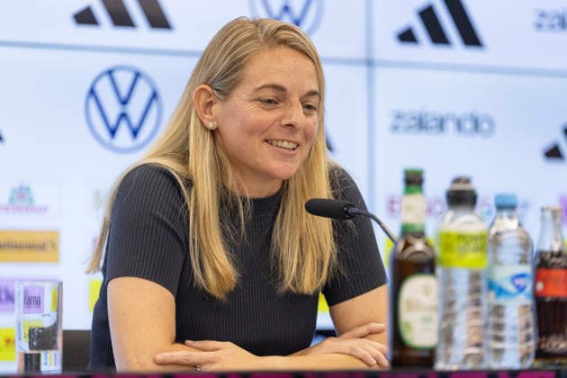 DFB Frauen und U23 Frauen Pressekonferenz, 29.09.2026 Nia Künzer (DFB Sportdirektorin für Frauenfussball), DFB Frauen und U23 Frauen Pressekonferenz, Frankfurt, DFB Campus, 29.9.2026 Copyright: xBEAUTIFULxSPORTS Gawlikx