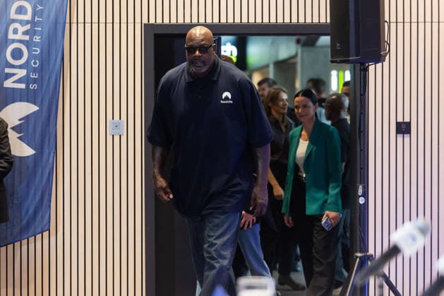 Tomas Okmanas ir Eimantas Sabaliauskas kartu su NBA, Basketball Herren, USA legenda ir verslininku Shaquille‘u O Nealu pristate nauja pasauline partneryste. Vilnius, 2026-09-29. Vilnius Lietuva Copyright: xPatricijaxAdamoviÄx