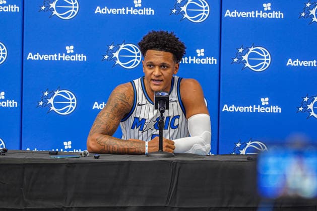 Orlando Magic Media Day 2026, Orlando, Florida, USA Orlando, Florida, USA, September 28, 2026, Paolo Banchero 5 during the Orlando Magic Media Day at the Advent Health Training Center. Copyright: xMartyxJean-Louisx