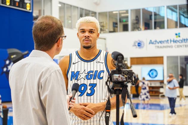 Orlando Magic Media Day 2026, Orlando, Florida, USA Orlando, Florida, USA, September 28, 2026, Noah Penda 93 during the Orlando Magic Media Day at the Advent Health Training Center. Copyright: xMartyxJean-Louisx
