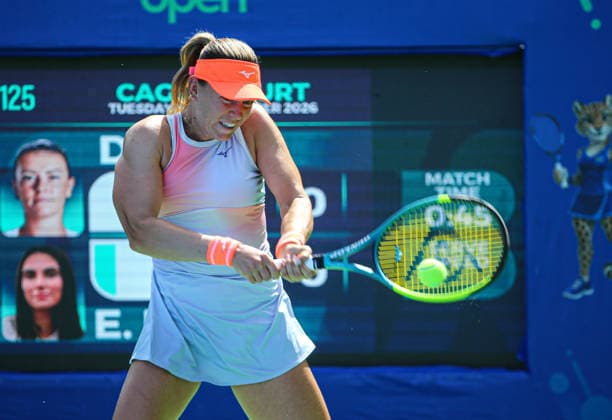 WTA, Tennis Damen 125 Adana Open Tennis Tournament ADANA, TURKIYE - SEPTEMBER 29: Hungarian Dalma Galfi competes against Elena Micic of Australia (not seen) during their round of 32 match at the WTA 125 Adana Open Tennis Tournament at Adana Tennis, Mountain and Water Sports Club (ATDSK) in Adana, Turkiye on September 29, 2026. Yakup Saglam Anadolu Adana Turkey. Editorial use only. Please get in touch for any other usage.  Copyright: x2026xAnadoluxYakupxSaglamx