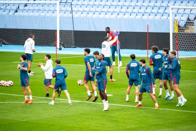 MALMÖ 2026-09-29 Portugal s national football team trains at Eleda Stadion in Malmö on Tuesday evening. Portugal will face Denmark in the Nations League in Copenhagen on Thursday, but is based in Malmö. MALMÖ SWEDEN x50090x