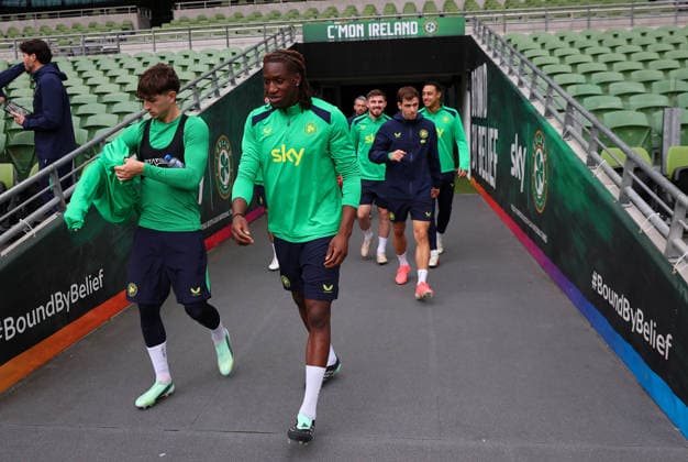 Republic of Ireland Squad Training, Aviva Stadium, Dublin 29 9 2026 Rocco Vata and Bosun Lawal Bosun Lawal 29 9 2026  Copyright: xx RB3_7866