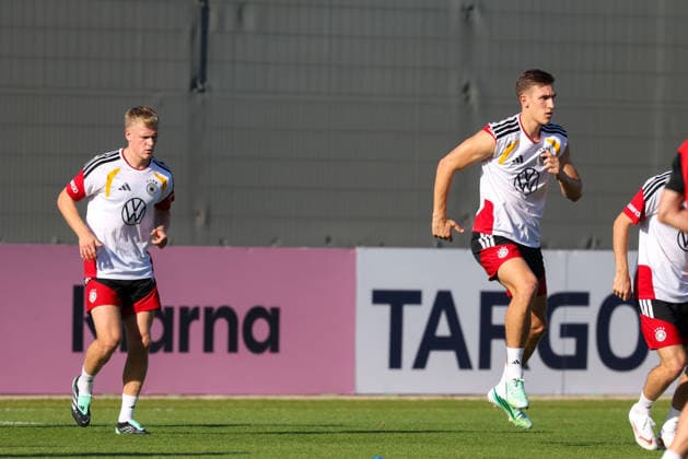 Nico Schlotterbeck (Deutschland) und Jonathan Burkardt (Deutschland) GER, Deutschland Nationalmannschaft, Training, Fussball, UEFA Nations League, Saison 2026 2027, 29.09.2026, GER, Deutschland Nationalmannschaft, Training, Fussball, UEFA Nations League, Saison 2026 2027, 29.09.2026 Herzogenaurach Copyright: xEibner-Pressefoto JennixMaulx EP_JML