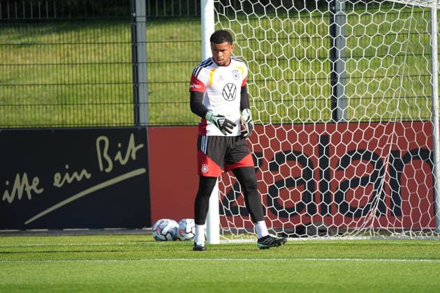 Torwart Noah Atubolu (Deutschland Germany) - Herzo Base 29.09.2026: Deutsche Nationalmannschaft Nations League Vorbereitung, Home Ground, HerzoBase, World of Adidas, Herzogenaurach