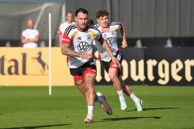 David Raum (Deutschland Germany), Philipp Treu (Deutschland Germany) - Herzo Base 29.09.2026: Deutsche Nationalmannschaft Nations League Vorbereitung, Home Ground, HerzoBase, World of Adidas, Herzogenaurach