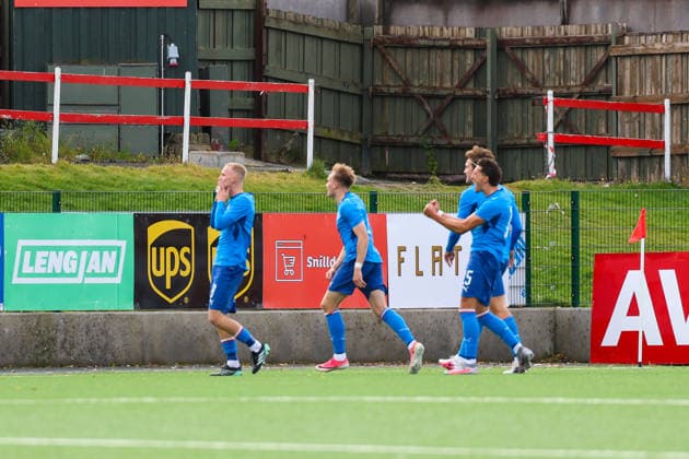 Fussball: Europa: UEFA U21, U 21 Europameisterschaft 2027 - Qualifikation, Gruppe C, 29.09.2026, 15:00 Uhr - Island U21 vs. Schweiz U21 - Throttarvöllur (Reykjavik, Island); Torjubel Island zum 1:0. Erzielt durch Daniel Gudjohnsen (Island U21) Reykjavik Throttarvöllur Reykjavik Island Copyright: xAmiirxAmedjouax