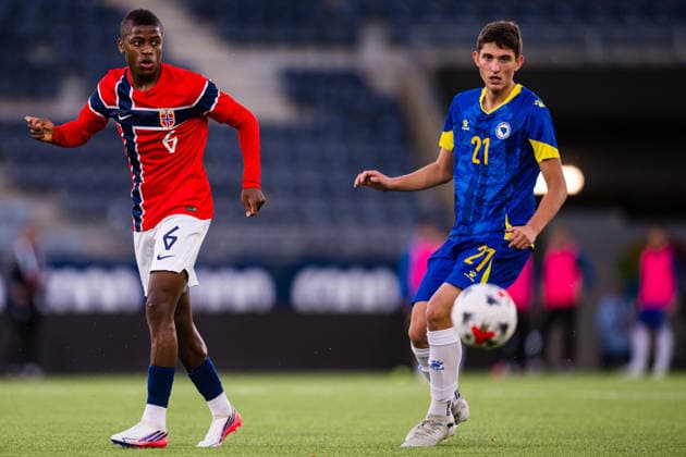 260929 Tobias Saliou Moi SÃ ne of Norway during the UEFA European Under-21 Qualifier football match between Norway and Bosnia-Herzegovina on September 29, 2026 in Stavanger. Photo: Marius Simensen BILDBYRAN COP 238 bbeng bosnia bosnia-hercegovina em kvalifisering football fotball fotboll norge norway soccer U21, U 21 UEFA EURO, EM, Europameisterschaft,Fussball under-21 qualifiers Copyright: MARIUSxSIMENSEN BB260929BB317