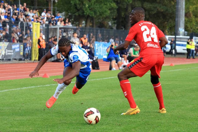 29.09.2026, DEU GER, Fussball , Testspiel, 2.Fussballbundesliga , Spieltag, Saison 2026 2027, Berliner Ernst-Reuter-Stadion, Hertha03 Zehlendorf vs. Hertha BSC Saheed Mustapha ( Hertha 03 24 ), Jelani Ndi ( Hertha BSC Berlin 28 ) 2. Liga: DFB DFL regulations prohibit any use of photographs as image sequences and or quasi-video) nordphoto GmbH Engler Berlin Ernst-Reuter-Stadion Berlin Deutschland Copyright: xNordphotox xEnglerx