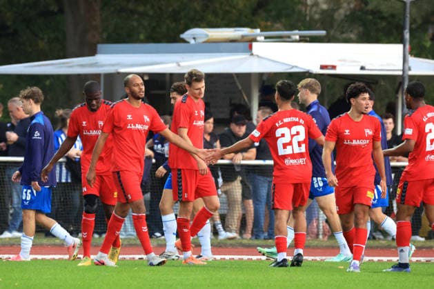 29.09.2026, DEU GER, Fussball , Testspiel, 2.Fussballbundesliga , Spieltag, Saison 2026 2027, Berliner Ernst-Reuter-Stadion, Hertha03 Zehlendorf vs. Hertha BSC 1:1 durch Dominik Kruska ( Hertha 03 11 ) 2. Liga: DFB DFL regulations prohibit any use of photographs as image sequences and or quasi-video) nordphoto GmbH Engler Berlin Ernst-Reuter-Stadion Berlin Deutschland Copyright: xNordphotox xEnglerx
