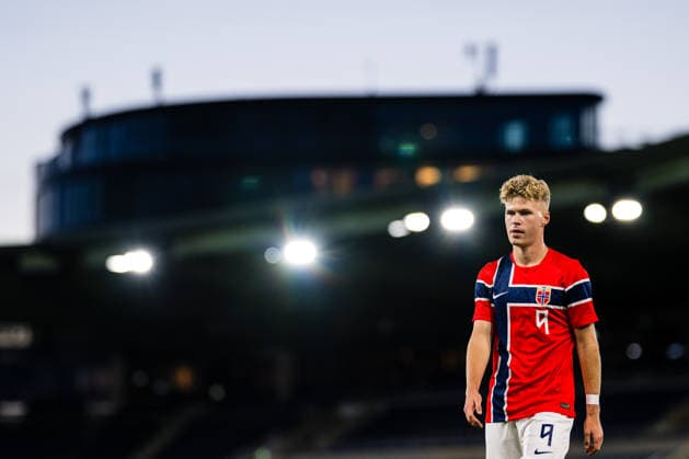 260929 Sindre Walle Egeli of Norway during the UEFA European Under-21 Qualifier football match between Norway and Bosnia-Herzegovina on September 29, 2026 in Stavanger. Photo: Marius Simensen BILDBYRAN COP 238 bbeng bosnia bosnia-hercegovina em kvalifisering football fotball fotboll norge norway soccer U21, U 21 UEFA EURO, EM, Europameisterschaft,Fussball under-21 qualifiers Copyright: MARIUSxSIMENSEN BB260929BB416