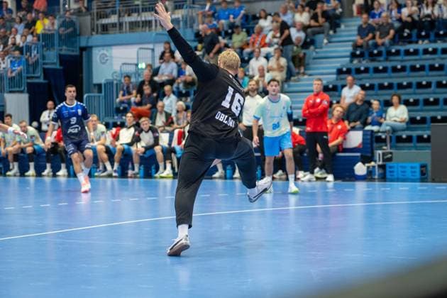 Bertram Obling, Torwart, (VfL Gummersbach 16), , VfL Gummersbach vs. PGE Wybrzeze Gdansk, EHF European League, Herren , 1. Spieltag, Saison 2026 2027, 29.09.2026 Gummersbach NRW Deutschland