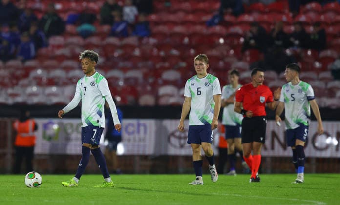 2027 UEFA Under 21 European Qualifier, Munster FA Turner s Cross, Cork 29 9 2026 Republic of Ireland U21, U 21 vs Kazakhstan U21 Ireland™s Trent Kone-Doherty dejected after Kazakhstan™s Ramazan Karimov scores his sides 2nd goal of the match Trent Kone-Doherty dejected after Ramazan Karimov scores his sides 2nd goal of the match 29 9 2026  Copyright: xx R1558294