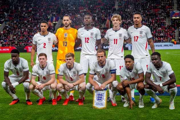 CZECHIA - ENGLAND Team photo of England during UEFA Nations League - League A - Group A3 - Matchday 2 - football match between Czechia and England. Fortuna Arena, Eden, Stadion, Prague, Czechia September 29, 2026. Photo by Branislav Racko Copyright: xx _BRR9930