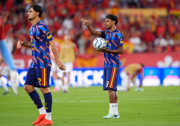 September 29, 2026, Sevilla, Sevilla, Spain: Lamine Yamal of Spain gestures during the UEFA Nations League 2026 27 group phase match between Spain and Croatia at Ramon Sanchez-Pizjuan stadium on September 29, 2026, in Sevilla, Spain. Sevilla Spain - ZUMAa181 20260929_zaa_a181_034 Copyright: xJoaquinxCorcherox