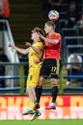 Belgium s Romeo Vermant is pictured in action during a soccer game between Belgium U21, U 21 and Wales U21, Tuesday 29 September 2026 in Westerlo, qualifier 7 8 for the 2027 European Championships. BRUNOxFAHY  x188267734x