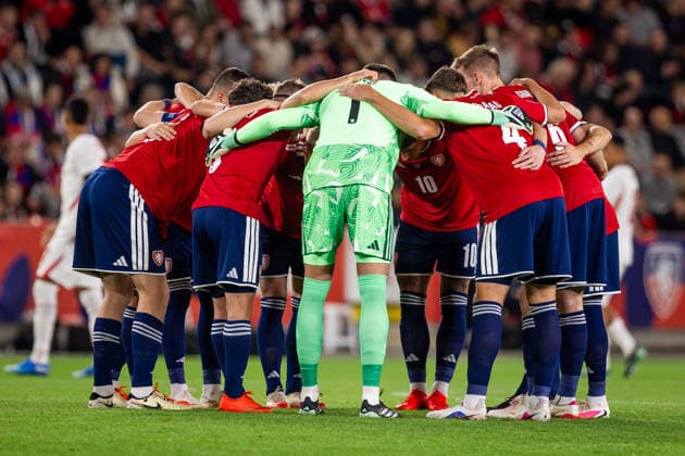 CZECHIA - ENGLAND Team photo of Czechia during UEFA Nations League - League A - Group A3 - Matchday 2 - football match between Czechia and England. Fortuna Arena, Eden, Stadion, Prague, Czechia September 29, 2026. Photo by Branislav Racko Copyright: xx 080A5291