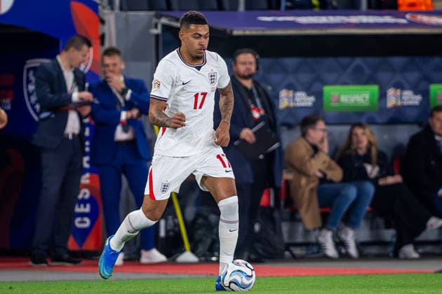 CZECHIA - ENGLAND Morgan Rogers of England and Chelsea on the ball during UEFA Nations League - League A - Group A3 - Matchday 2 - football match between Czechia and England. Fortuna Arena, Eden, Stadion, Prague, Czechia September 29, 2026. Photo by Branislav Racko Copyright: xx 080A5430