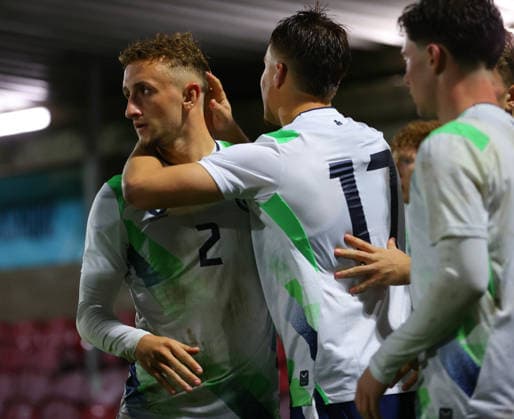 2027 UEFA Under 21 European Qualifier, Munster FA Turner s Cross, Cork 29 9 2026 Republic of Ireland U21, U 21 vs Kazakhstan U21 Ireland s Sam Curtis celebrates with team mates after he scores his sides 3rd goal of the match Sam Curtis celebrates with team mates after he scores his sides 3rd goal of the match 29 9 2026  Copyright: xx R1594493