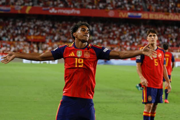NED: Spain v Croatia. UEFA Nations League. Matchday 2. Lamine Yamal of Spain during Spain v Croatia UEFA Nations League match at La Cartuja Stadium on September 29, 2026 in Sevilla, Spain. kpng Copyright: xAntonioxPozox xPRESSINPHOTOx AP_2627_ESP_CRO_009