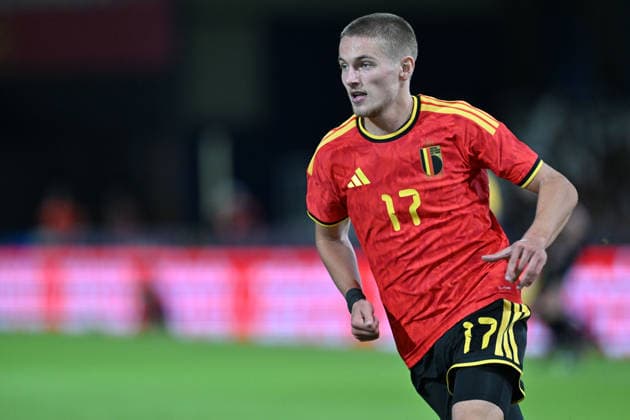 260924 Belgium U21, U 21 vs Wales U21 Romeo Vermant (17) of Belgium pictured during a soccer game between the Under 21 national teams of Belgium and Wales on matchday 11 in group I in the qualifying of the UEFA Under 21 Championship , on Tuesday 29 September 2026 in Westerlo , Belgium .(Photo by David Catry Isosport) Westerlo Belgium  Copyright: xDavidxCatryx 20260929DC2_5222