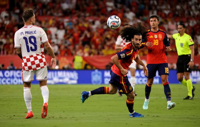 ESP: UEFA Nations League 2027 Spain v Croatia Marc Cucurella of Spain during the UEFA Nations League 2027 between Spain v Croatia played at Ramon Sanchez-Pizjuan Stadium , Sevilla on September 29, 2026 in Spain Seville Spain Copyright: xAgenciaxLOFx