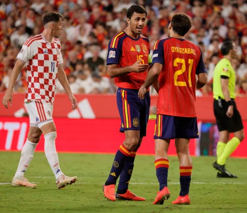 ESP: UEFA Nations League 2027 Spain v Croatia Rodri Hernandez of Mikel Oyarzabal of Spain during the UEFA Nations League 2027 between Spain v Croatia played at Ramon Sanchez-Pizjuan Stadium , Sevilla on September 29, 2026 in Spain Seville Spain Copyright: xAgenciaxLOFx