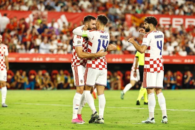 Dion Beljo (CRO), SEPTEMBER 29, 2026 - Football Soccer : Beljo celebrate after his goal during UEFA Nations League group stage for final tournament Group A3 Matchday 2 between Spain - Croatia at the Estadio Ramon Sanchez-Pizjuan in Sevilla, Spain. Noxthirdxpartyxsales  aflo_352014959 MutsuxKawamorix