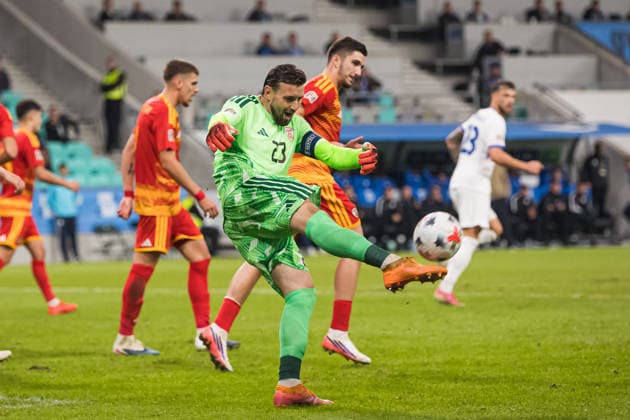 Stole Dimitrievski seen during UEFA Nations League - League B, Matchday 2, season 26 27 game between teams of Slovenia and North Macedonia (Jan Borys Ball Raw Images) Ljubljana Stozice Stadium Slovenia Copyright: xJanxBorysx janborys_slovenia_north_macedonia_2627-52