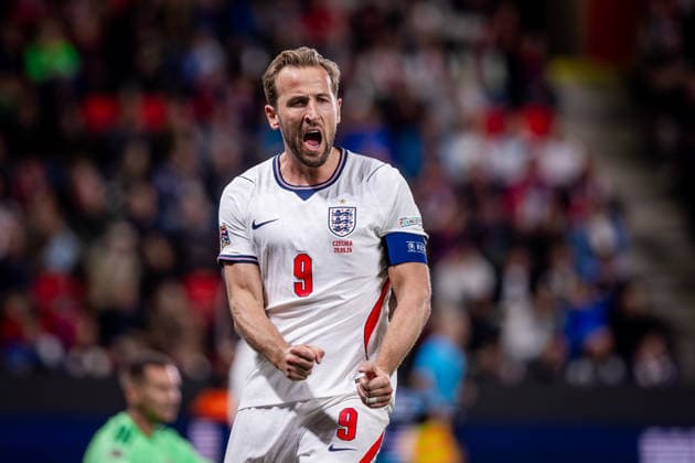 CZECHIA - ENGLAND Harry Kane of England and Bayern Munich celebrates a goal during UEFA Nations League - League A - Group A3 - Matchday 2 - football match between Czechia and England. Fortuna Arena, Eden, Stadion, Prague, Czechia September 29, 2026. Photo by Branislav Racko Copyright: xx 080A7342